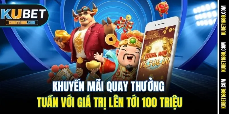 Khuyến mãi quay thưởng tuần với giá trị lên tới 100 triệu